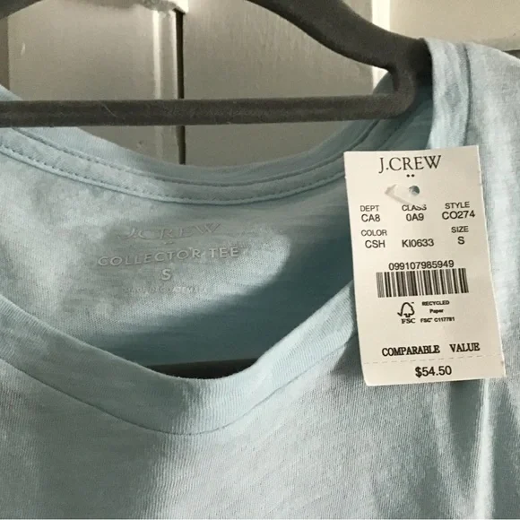 J. Crew Light Blue Graphic Short Sleeve Tee - Picture 4 of 4